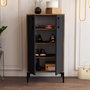 Hanah Home Zapatero Nogal y Antracita 60x35x111 cm - Mueble Organizador de Calzado con Estantes